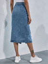 Luxury L'Affaire's Women's Denim Button-Up Midi Skirt