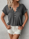 Luxury L'Affaire Women's Knit Short Sleeve Half Cardigan T-Shirt