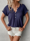 Luxury L'Affaire Women's Knit Short Sleeve Half Cardigan T-Shirt