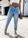 Women's casual fashion loose all-match denim trousers