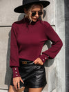 Luxury L'Affaire's Pullover Women's Knit Turtleneck Beaded Sweater