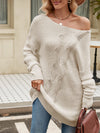 Luxury L'Affaire's Solid Color Button Rope Knit Loose Pullover Sweater