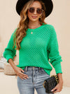 Luxury L'Affaire Women's Solid Colour Knit Cutout Pullover Crew Neck Sweater