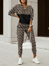 Luxury L'Affaire's Printed Long-Sleeved Trousers Set
