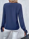 Luxury L'Affaire's Women's Long Sleeve Cross-Border Solid Colour Hollow Shirt