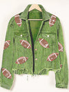 Luxury L'Affaire Corduroy and rugby sequined jacket women's short baseball uniform