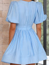 Luxury L'Affaire's Short Skirt Sexy V-Neck Lantern Sleeve Waist Princess Dress