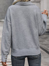 Luxury L'Affaire: Elevate Your Style - New Casual Solid Colour Lapel Grey Sweatshirt
