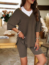 Luxury L'Affaire: Elevate Your Style - New Fashionable V-Neck Top and Shorts Suit